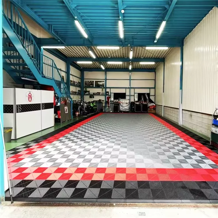 Durable Interlocking Garage Floor Tiles Modular Flooring for Auto Detailing Shop Car Repair Workshop