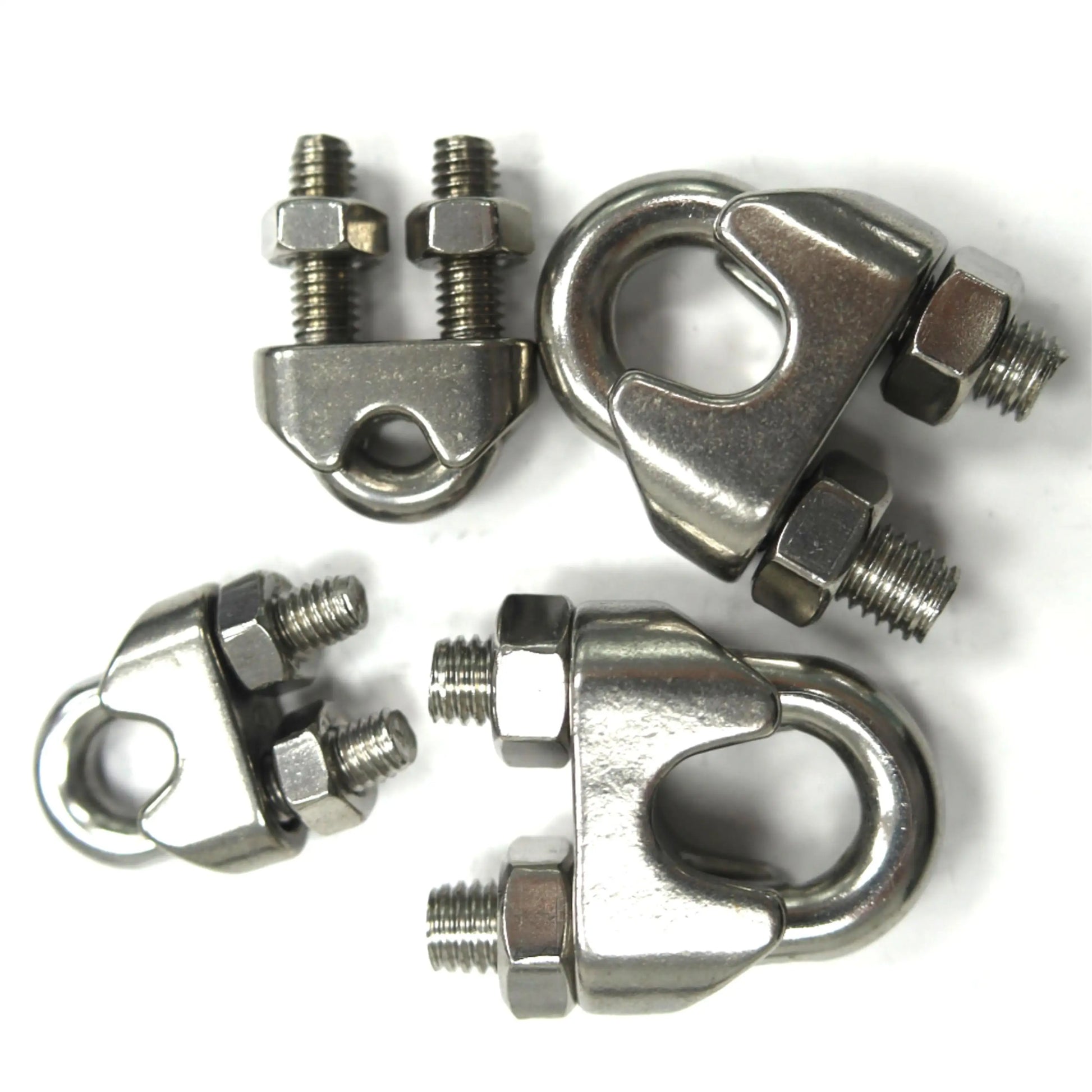 Wholesale Polished Stainless Steel DIN 741 Wire Rope Clip Forged Cable Clamp Rigging Rope Wire Cable Hanging Shade Sails