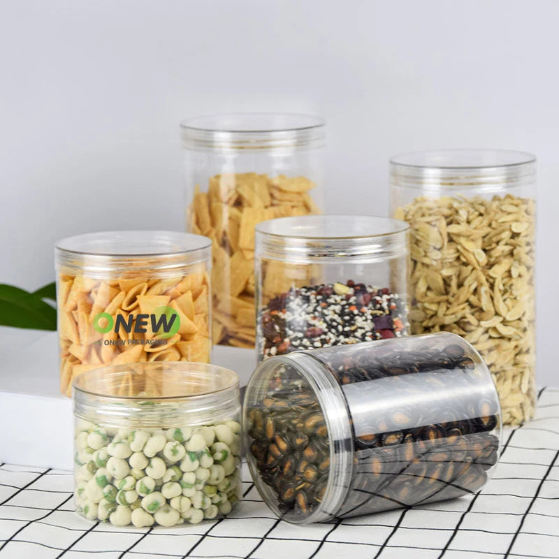 620ml Wholesale Food Grade Empty 20 Ounce 21oz Plastic Jars With Lids Food Storage Containers Clear Containers for Organizing