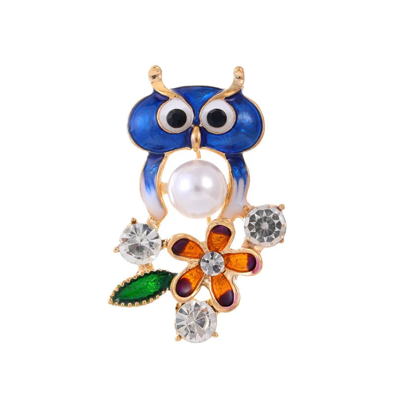 Delicate Small Owl Brooch Custom Animal Brooch Pin for Women