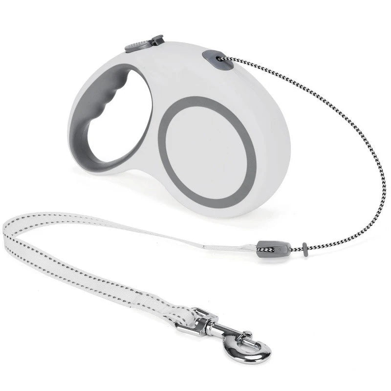 9m Automatic Extendable Heavy Duty Retractable Dog Leash Solid Pattern Ribbon Decoration Lighted Pet Traction Training Rope L