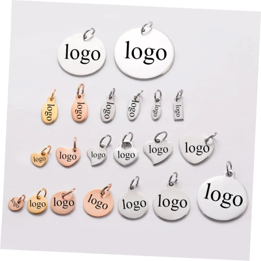 Custom Logo Engraved Disc Coin Wholesale Personalized Bold Initial Pendant Pet Tags Charm Jewelry for Dogs and Cats Collar