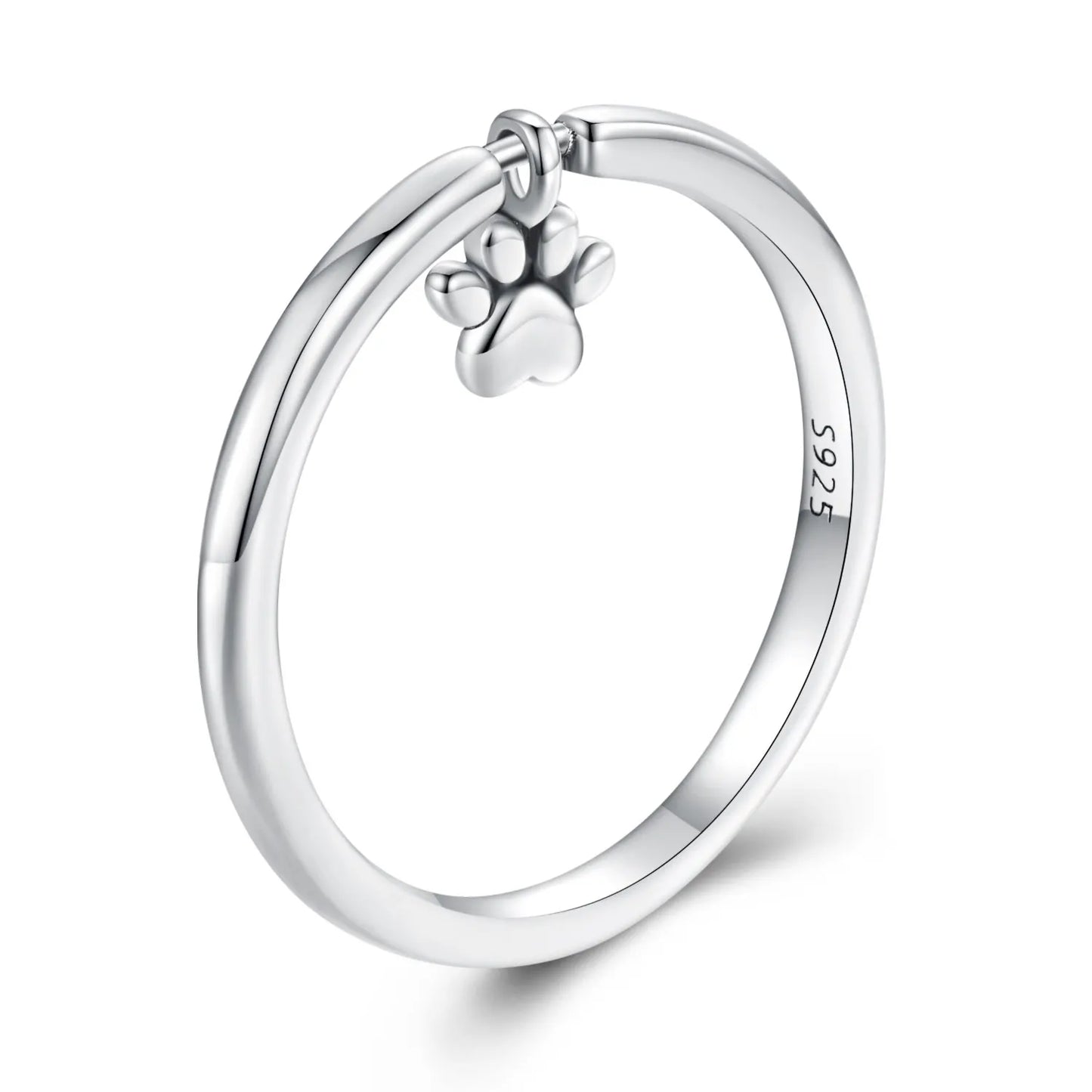 Real 925 Sterling Silver Lovely Cat Pet Claw Link Rings for Women Cute Animal Ring Girl Birthday Jewelry Dog Lover Gift SCR89