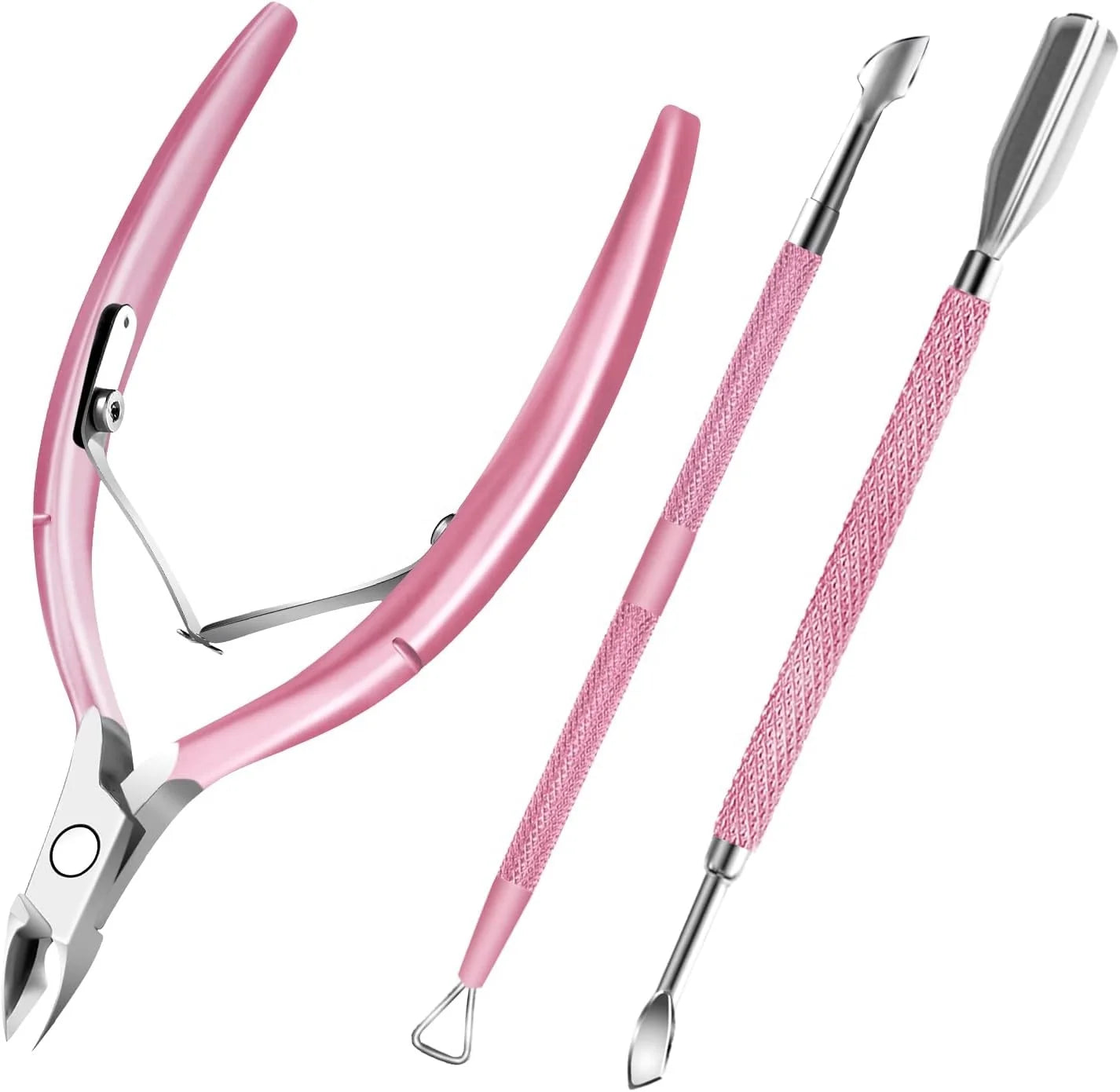 Cuticle Trimmer with Cuticle Pusher and Scissors Cuticle Remover Professional Durable Pedicure Manicure Tools