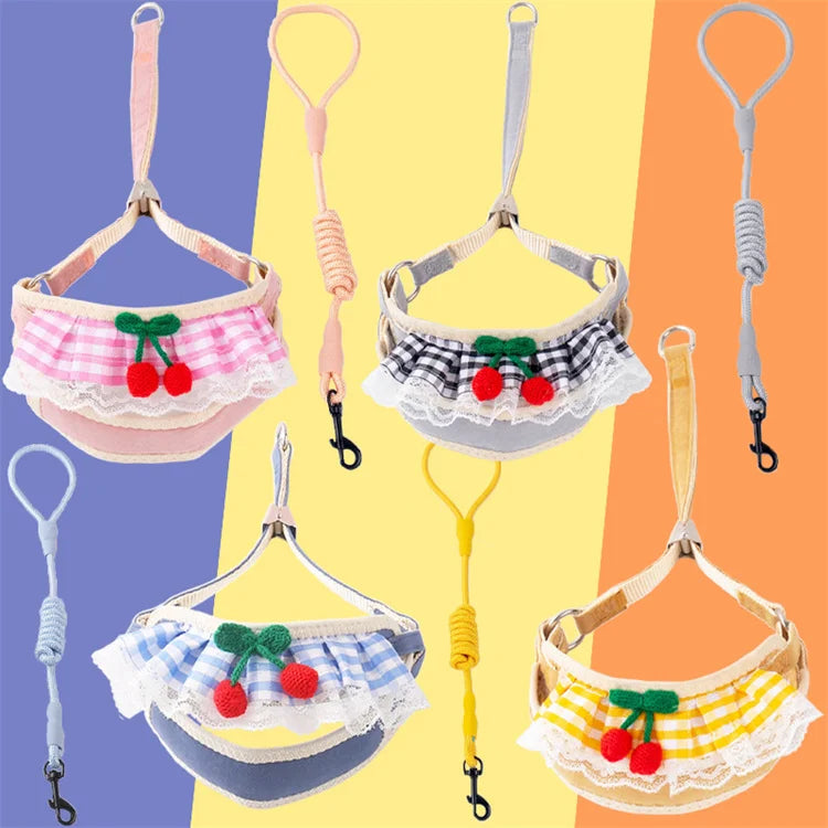 Wholesale Cute Pet Products Cat Traction Rope Designer Dog Harness and Leash Set