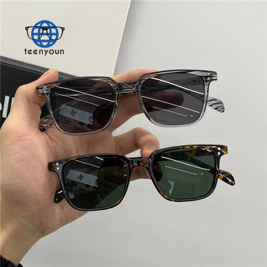 Teenyoun 2024 Custom Logo UV400 Small Square Shaped Shades Women Trendy Personalized Retro Sunglasses Men Glasses Wholesale