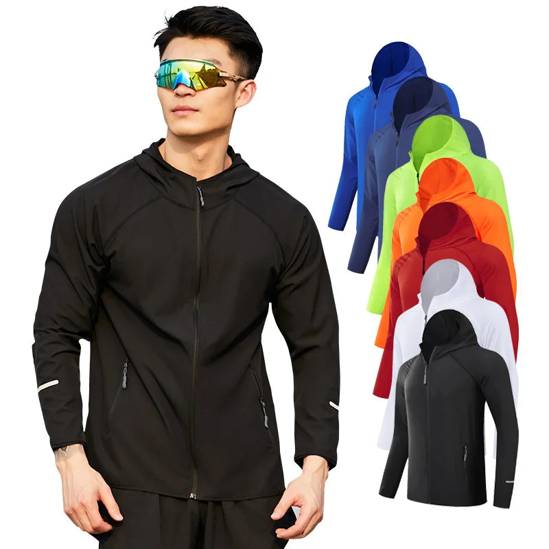 Men Active Wear Custom Logo Lightweight  Running Jacket Windbreaker Workout Gym Sport Jackets for Men Wholesale