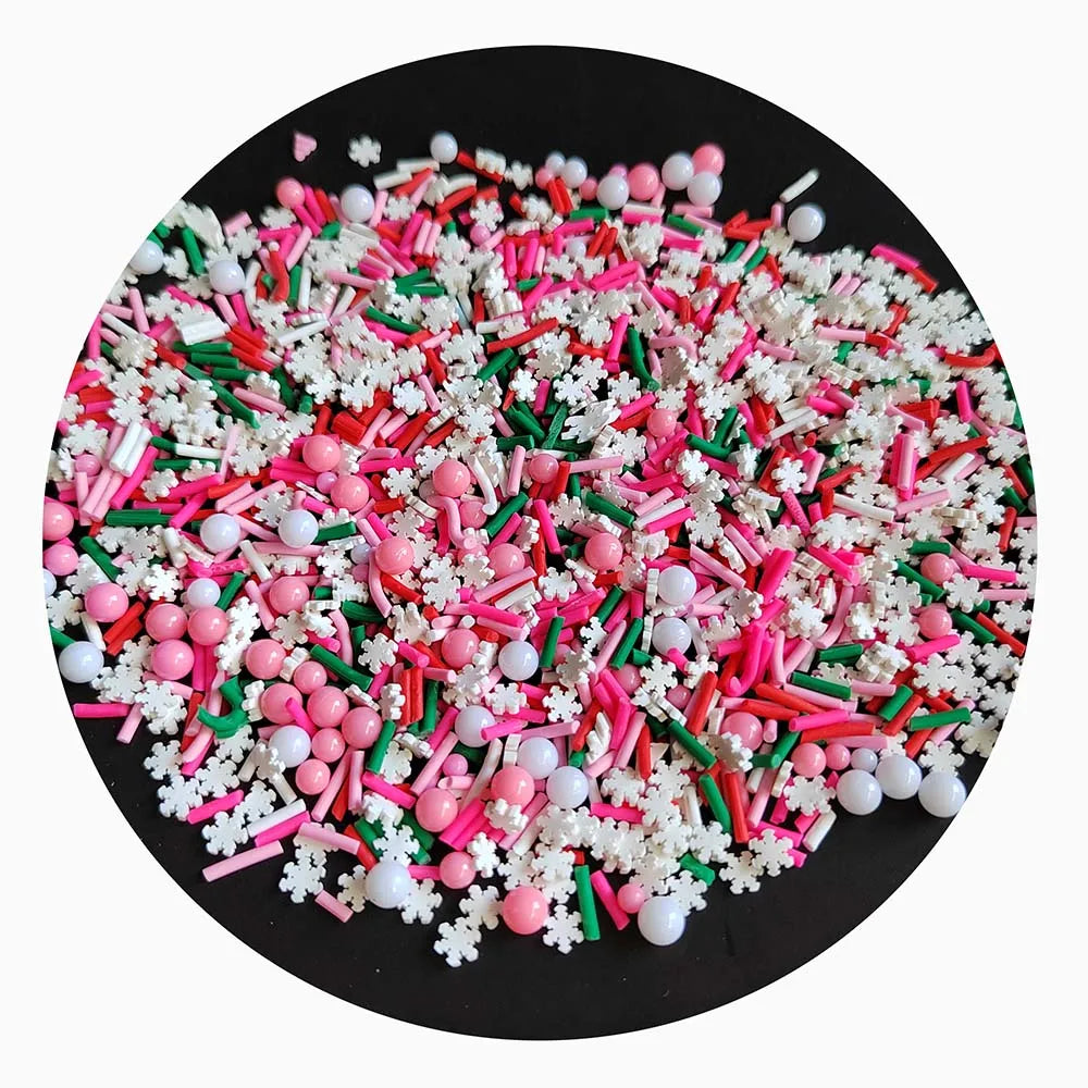 500g Mixed Slime Charms Supplies Snowflake Christmas Polymer Clay Sprinkles Slices for Nail Art Phone Case