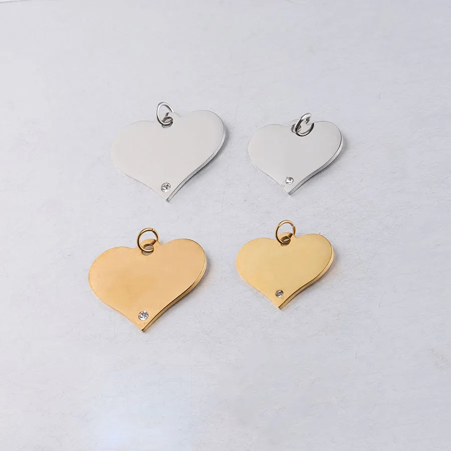 Factory Customization Personalized Mirror Polished Stainless Steel Hollow Pet Blank Label Heart Pendant Jewelry Wholesale