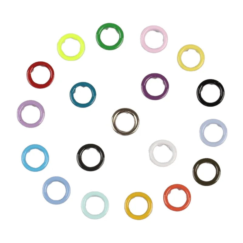 Hot Selling  Variety Colorful Painted Metal Stainless Steel Prong Ring Snap Button