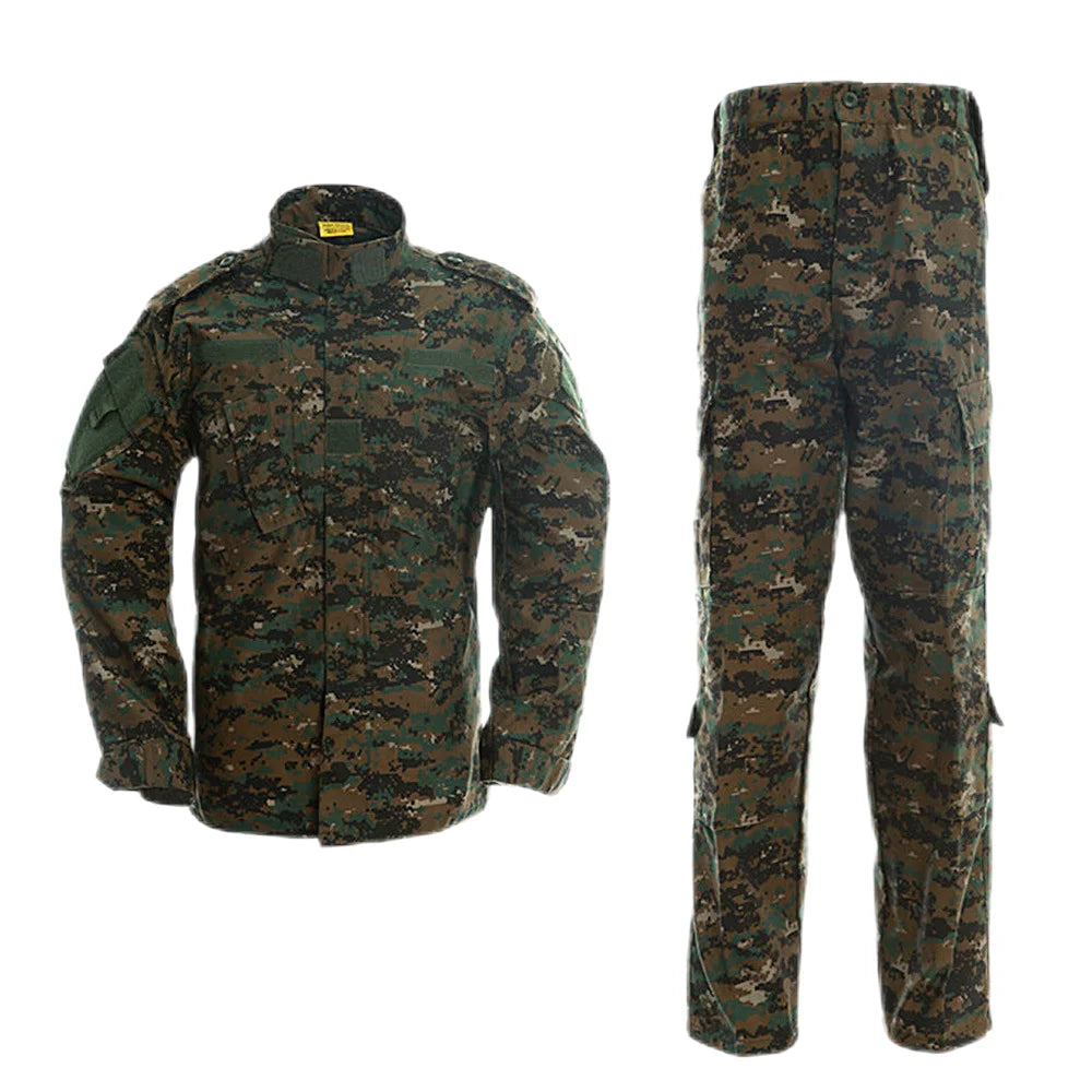 Custom ACU TC6535 Oxford Autumn Outdoor Rip-Stop High-Strength Unisex Shark Skin Warm Keeping Camouflage Uniform Set