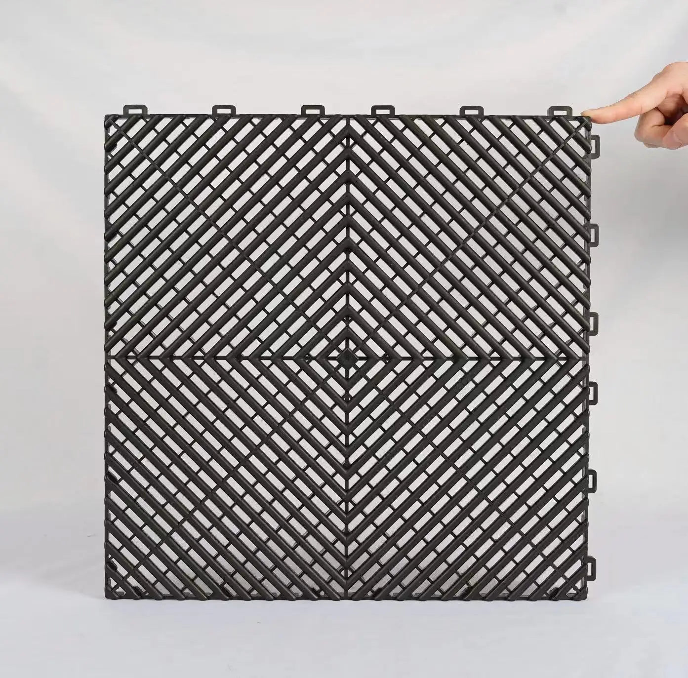 Rigid Modular Anti-Slip Plastic PP Interlocking Floor Tile for Garage Car Wash Drainage and Parking Lot Flooring