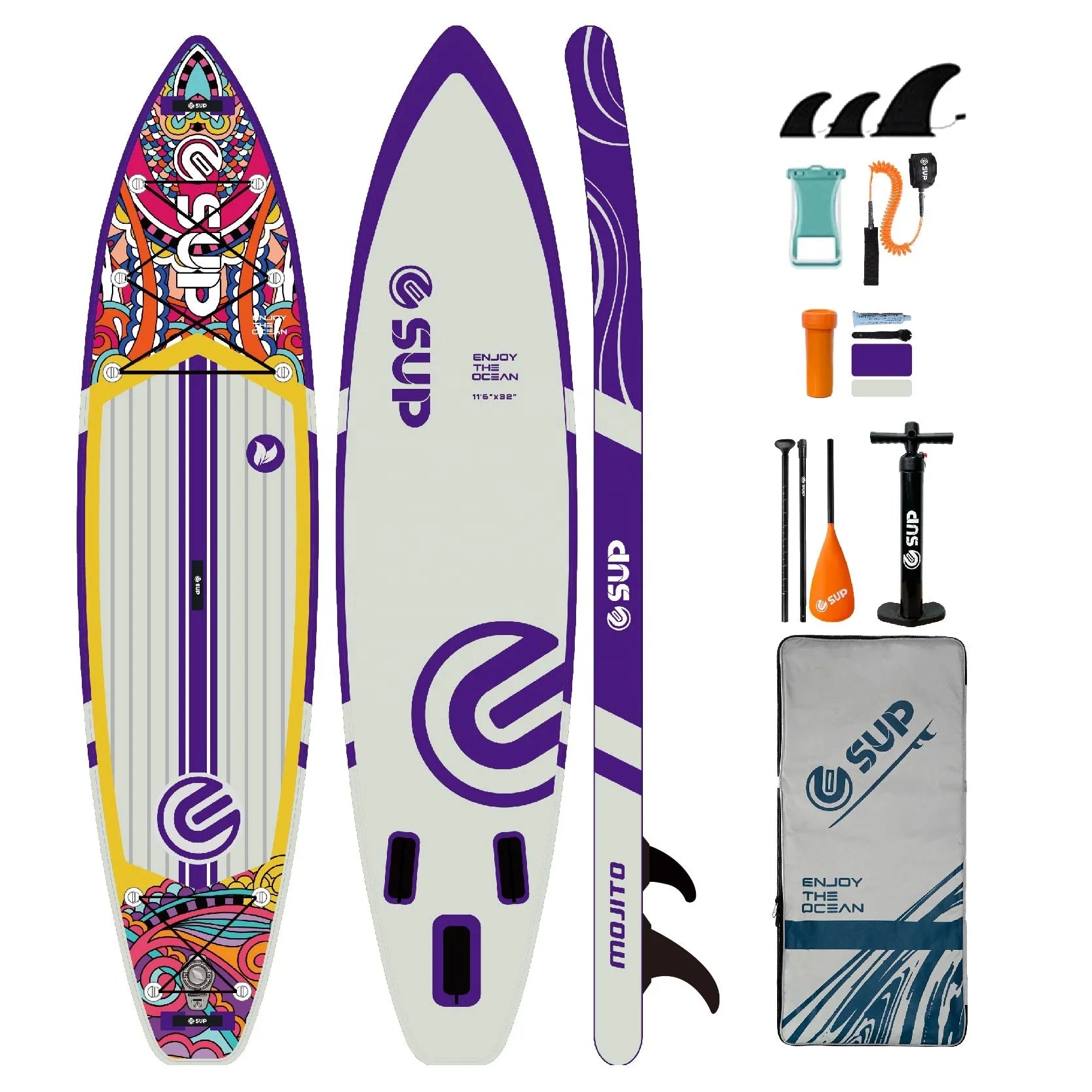 E-SUP New Design Inflatable Stand-Up Paddleboarding Board for Water Play Touring & Fishing for Padel Surf