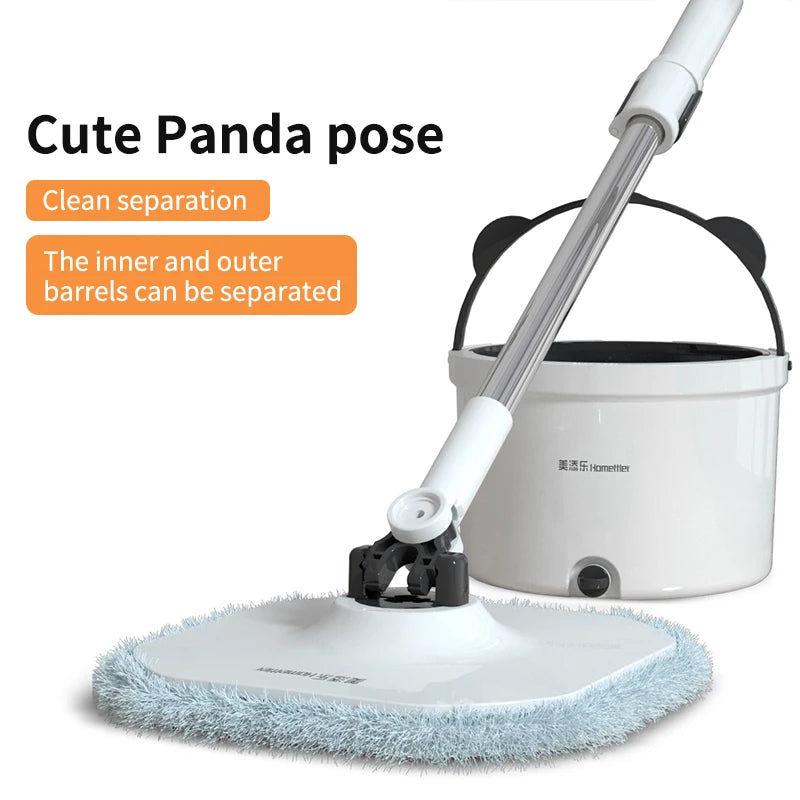 Homettler Mops Cleaning Dual Chamber Dirty Water and Clean Water Self Separation with Swivel Handle for Home All Floor