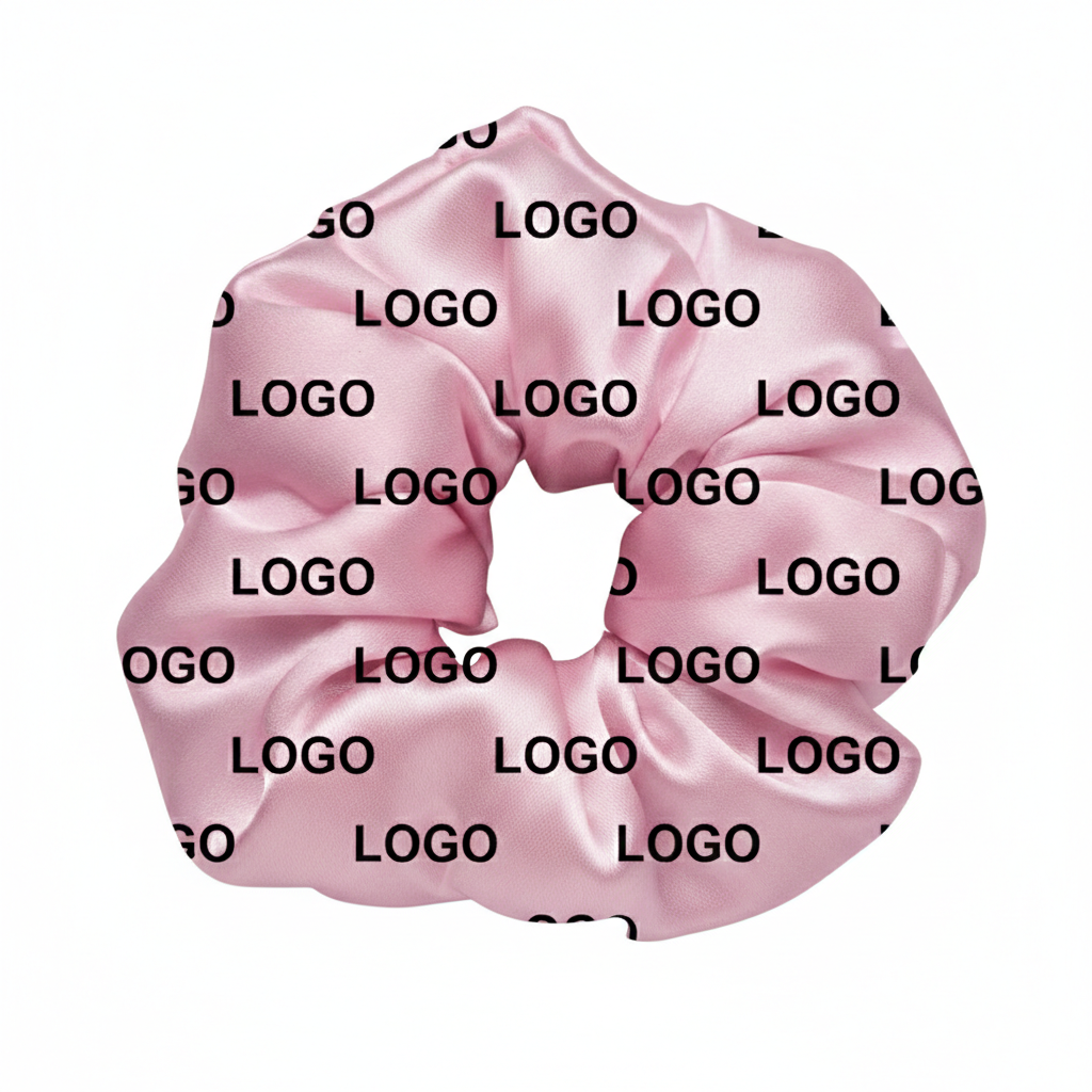 SC3040C Wholesale Custom Printing logo Satin Hair Ties Custom Scrunchies Personalized  Pattern  Printed Scrunchie