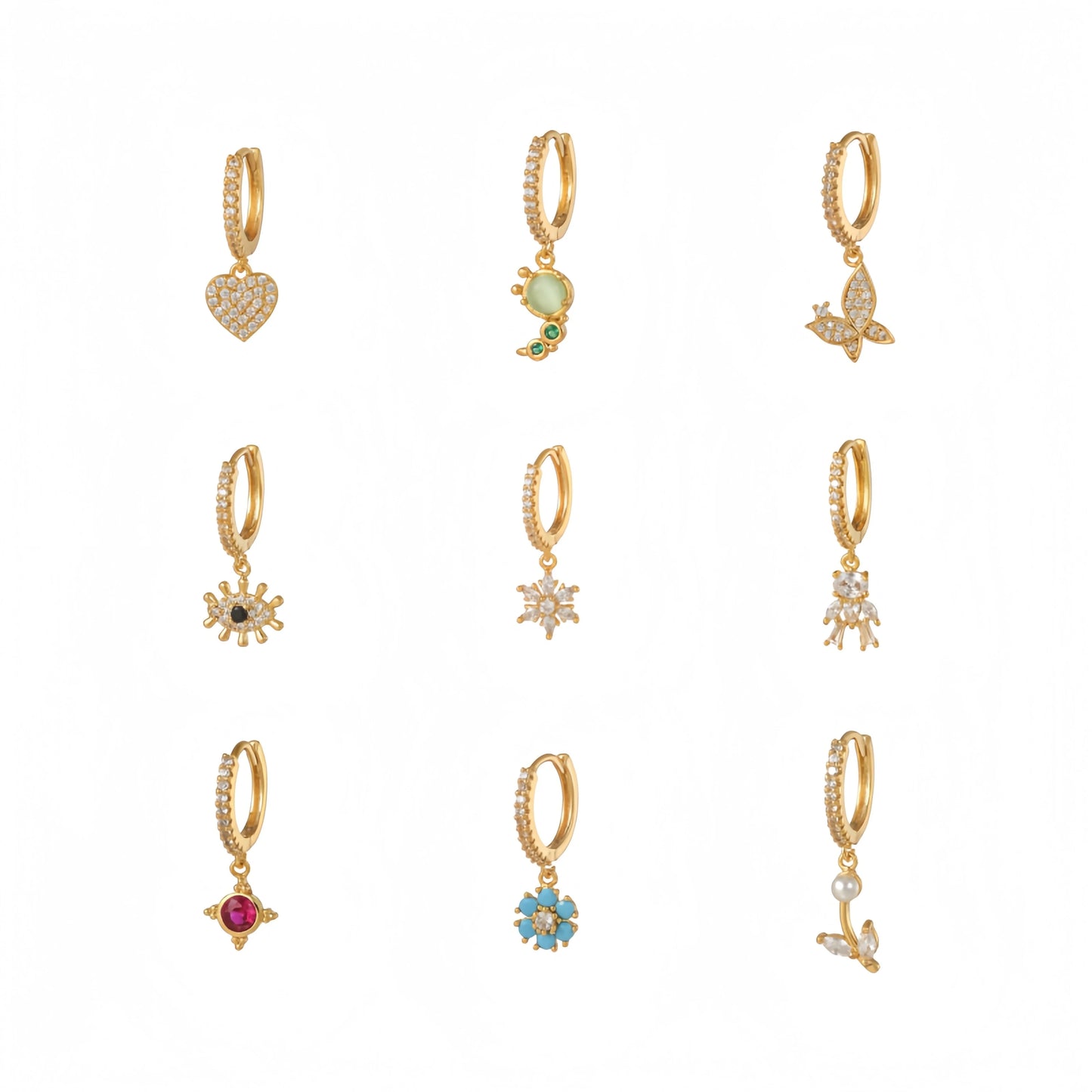 Wholesale Classic Simple Copper Buckle Dangle Earring Jewelry Female Temperament High-Grade Sensitive Zircon Ear Ring Huggie