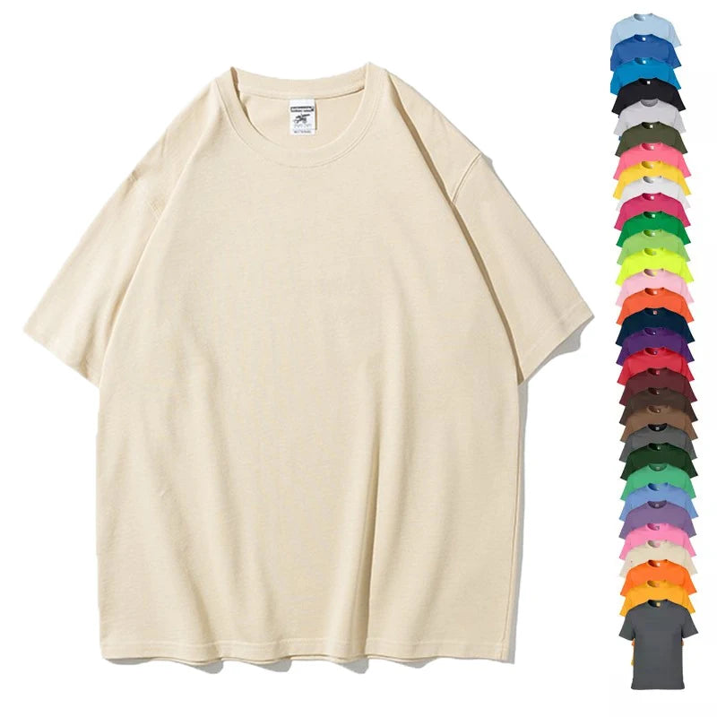 Luxury Streetwear 100% Cotton Plain Oversized Tshirt Heavy Weight T Shirts for Men 280 Gsm
