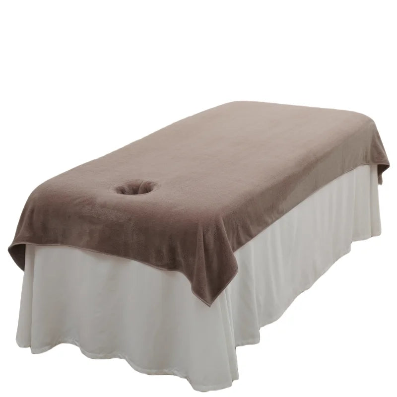 Brown Crystal Velvet Massage Bed Cover for Hospital Hotel Beauty Salon With Customized logo 230x120cm