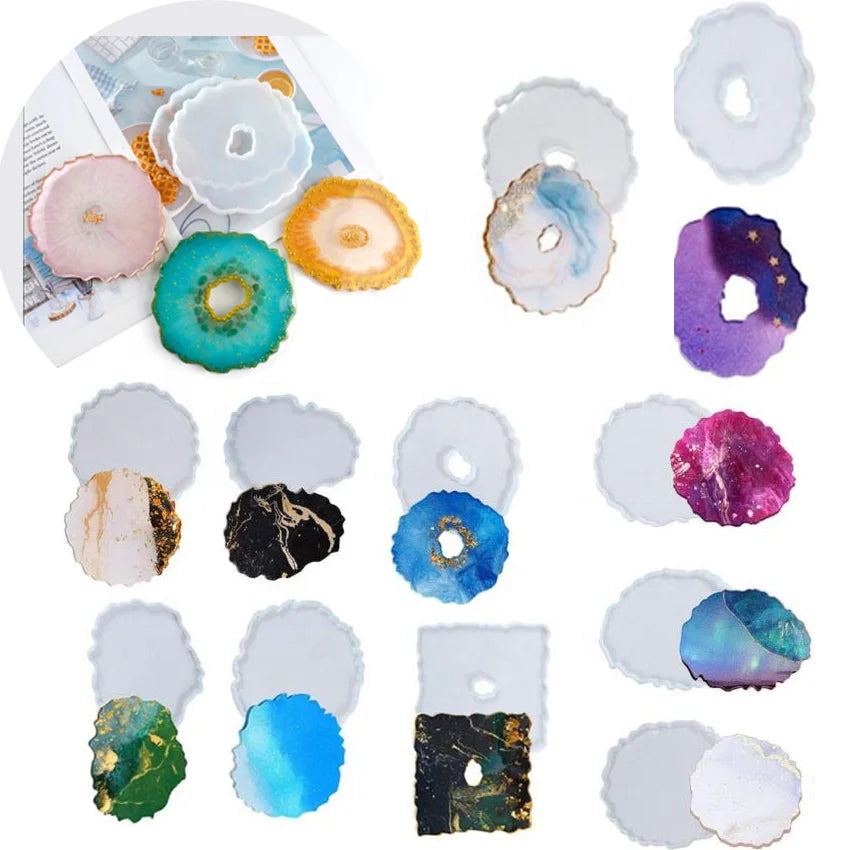 Irregular Tea Coaster Silicone Molds Wine Coaster UV Epoxy Resin Mold for DIY Family Party Table Decoration Jewelry Making To