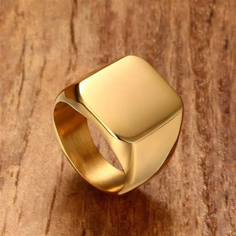 New Design Mens Jewelry High End Ankh Silver-Tone Signet Stainless Steel Men Ring
