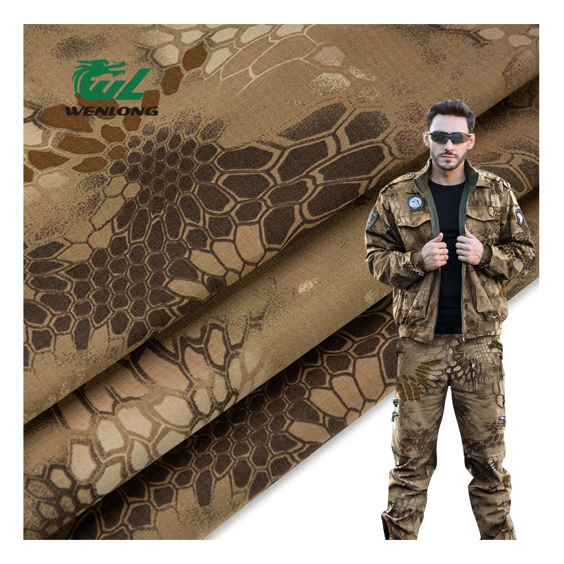 RTS T/C 8020 Printed Woven Polyester/Cotton Tear-Resistant Waterproof Camouflage Ripstop Fabric for Boys & Girls Garments & H