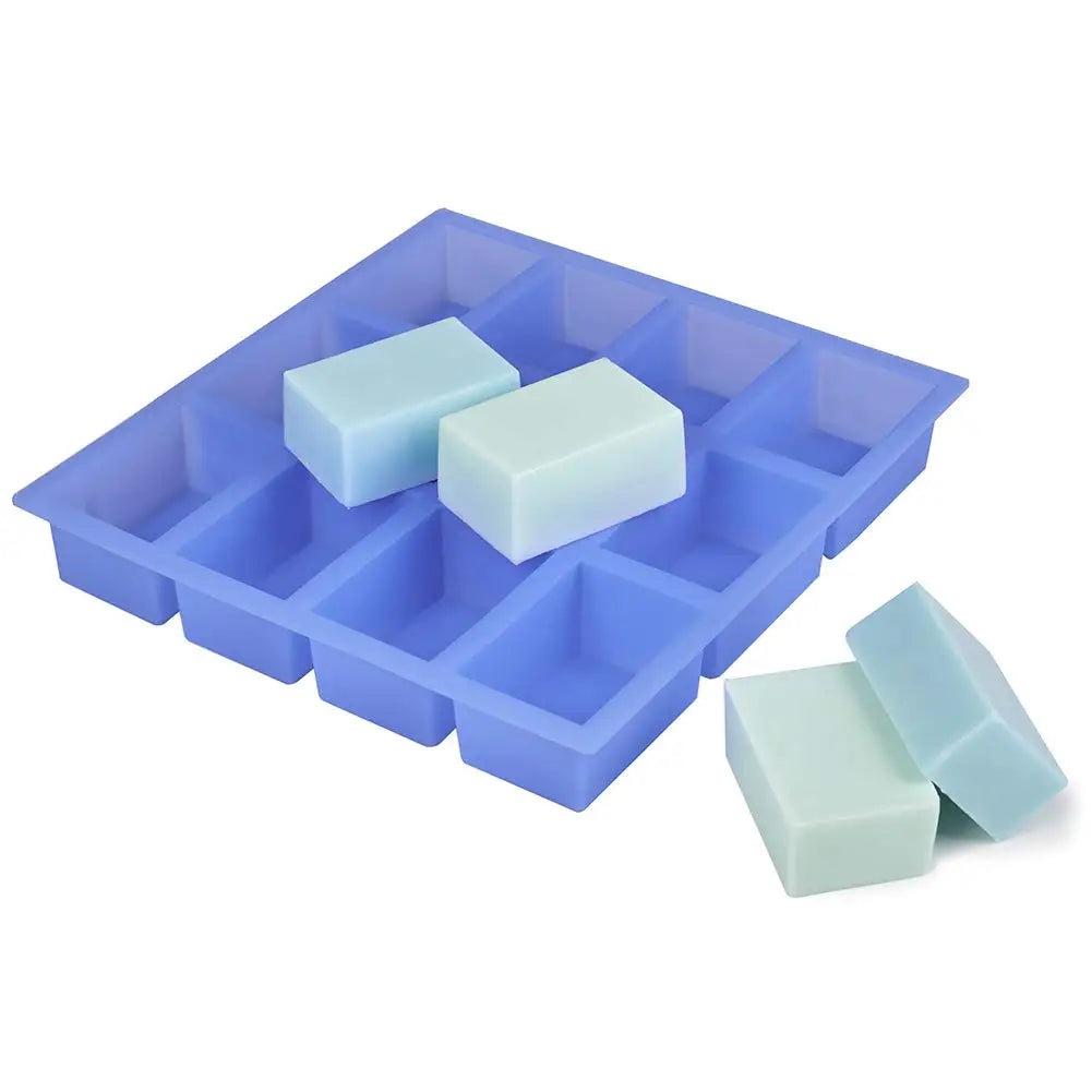 Wholesale Silicone Soap Mold 12 Cavity BPA Free Reusable Soap Baking Chocolate Rectangular Durable Non-Stick Easy Clean Mold