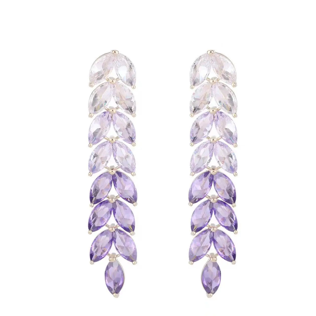 European Style Party Crystal Zircon Long Chain Diamond Tassel Earrings Jewelry for Girls