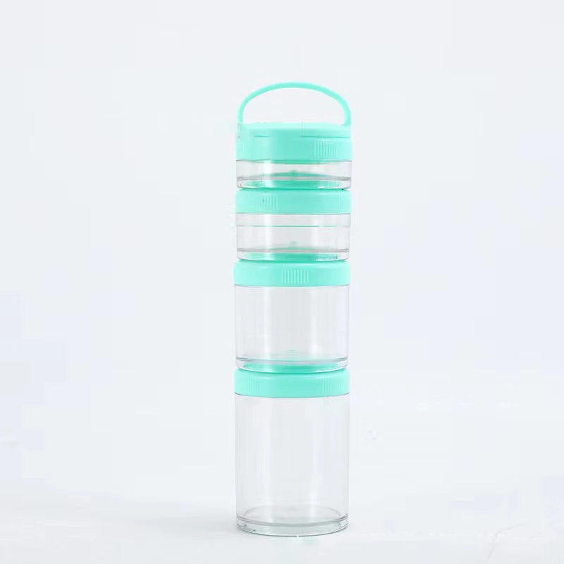 Hot Sale Set of 4 Stackable Plastic Jars for Storage of Candy Milk Powder Snacks