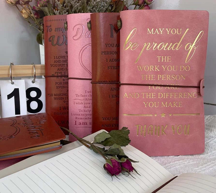 Leather Travel Journal  Buckle Bound Gift for Mom Dad Son-Christmas Birthday Graduation Father's Day Customized Notebook