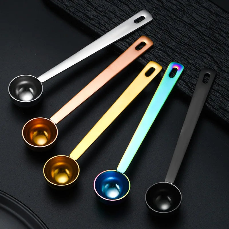 Stainless Steel Scoop Tablespoon Measuring Long Handle Coffee Spoon for Kitchen Cafe Making