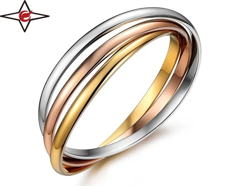Custom Jewelry Minimalist Stainless Steel Bracelet WoMen Plain Stainless Steel Bangle 3 in 1 Bracelet