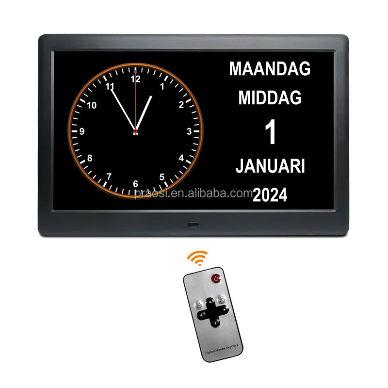 Customized Dementia Digital Clock 10 10.1 With Remote Control Medication Reminders Auto Dimming