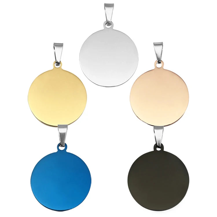 Custom Round Bone Fish Shape Anti-lost Stainless Steel Classic Style Mix Colors Cat & Dog Blank Pet Tags