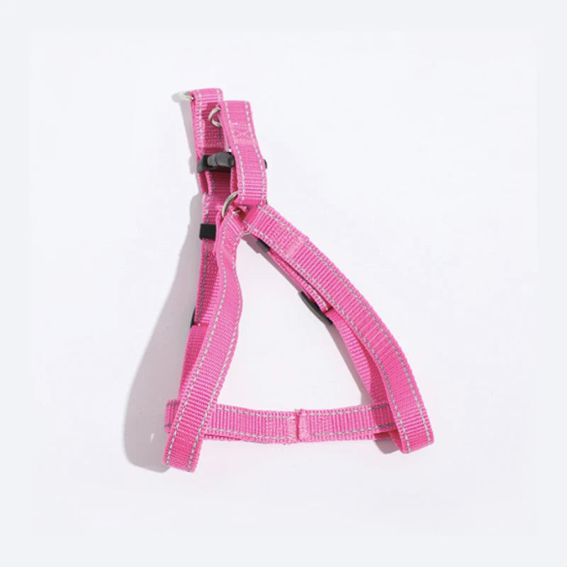 Adjustable Nylon Dog Harness Quick Release Feature Soft Pet Vest for Outdoor Walking Solid Pattern Portable Harness