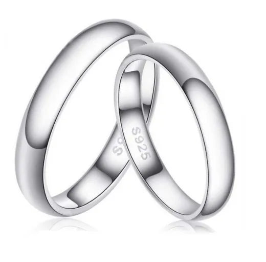 S925 Sterling Silver Womens Wedding Rings Plain Dome Silver Band Ring Couples Jewelry Sterling Silver Pinky Rings