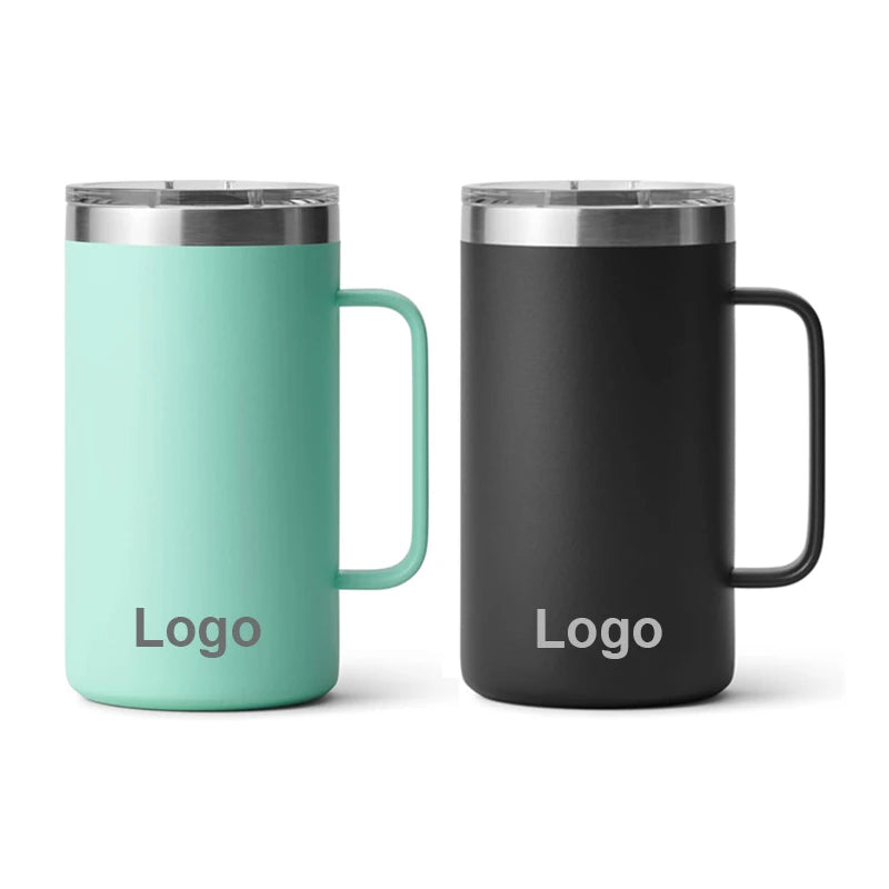 2025 New Custom logo Stainless Steel Water Bottle 24oz Tumbler with Handle Insulated Double Wall Travel Mug Cup Thermal Termo