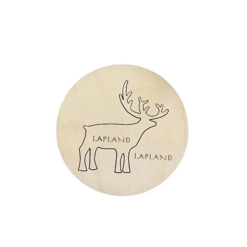 Christmas Elk Wooden Discs Christmas Party Wooden Discs Souvenir Cards Photo-taking Wooden Discs