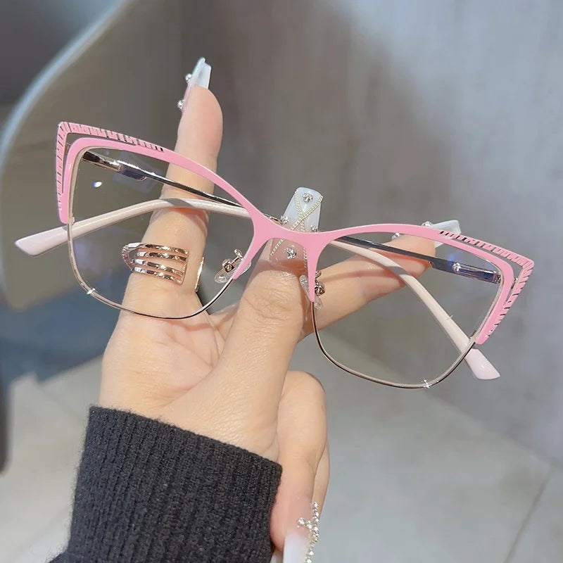 2024 Unisex Anti-Blue Light Eyeglass Frames New Cat Eye Style Direct Wholesale From Manufacturers