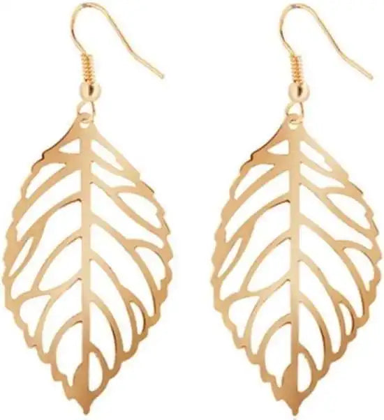 Vintage Bohemia Long Big Hollow Leaf Drop Earrings for Women Wedding Jewelry Gift Accessories Pendientes