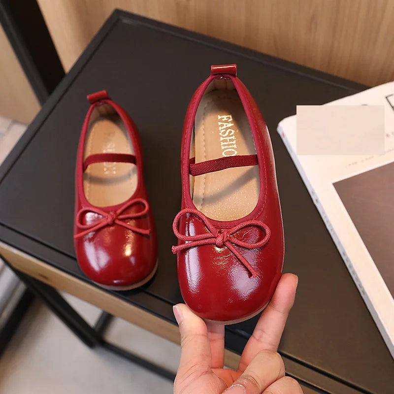 Spring and Summer New PU Children's Solid Color Casual Shoes Candy Color Shoes