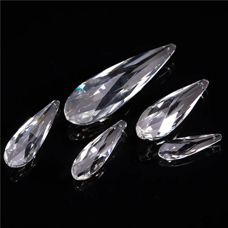 Crystal Chandelier Parts Clear Glass Crystal Long Almond Chandelier Accessories MH-12912