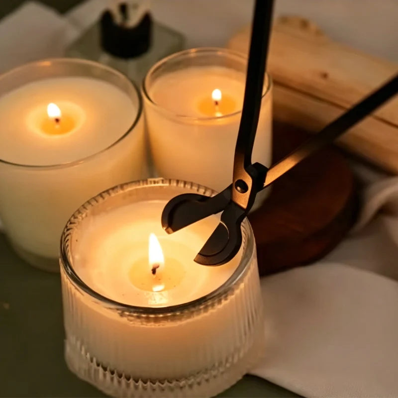 Jusuo Stainless Steel Wholesale Bulk Black Stainless Steel Candle Wick Trimmer Scissors Home Decorative Cutter for Candles To