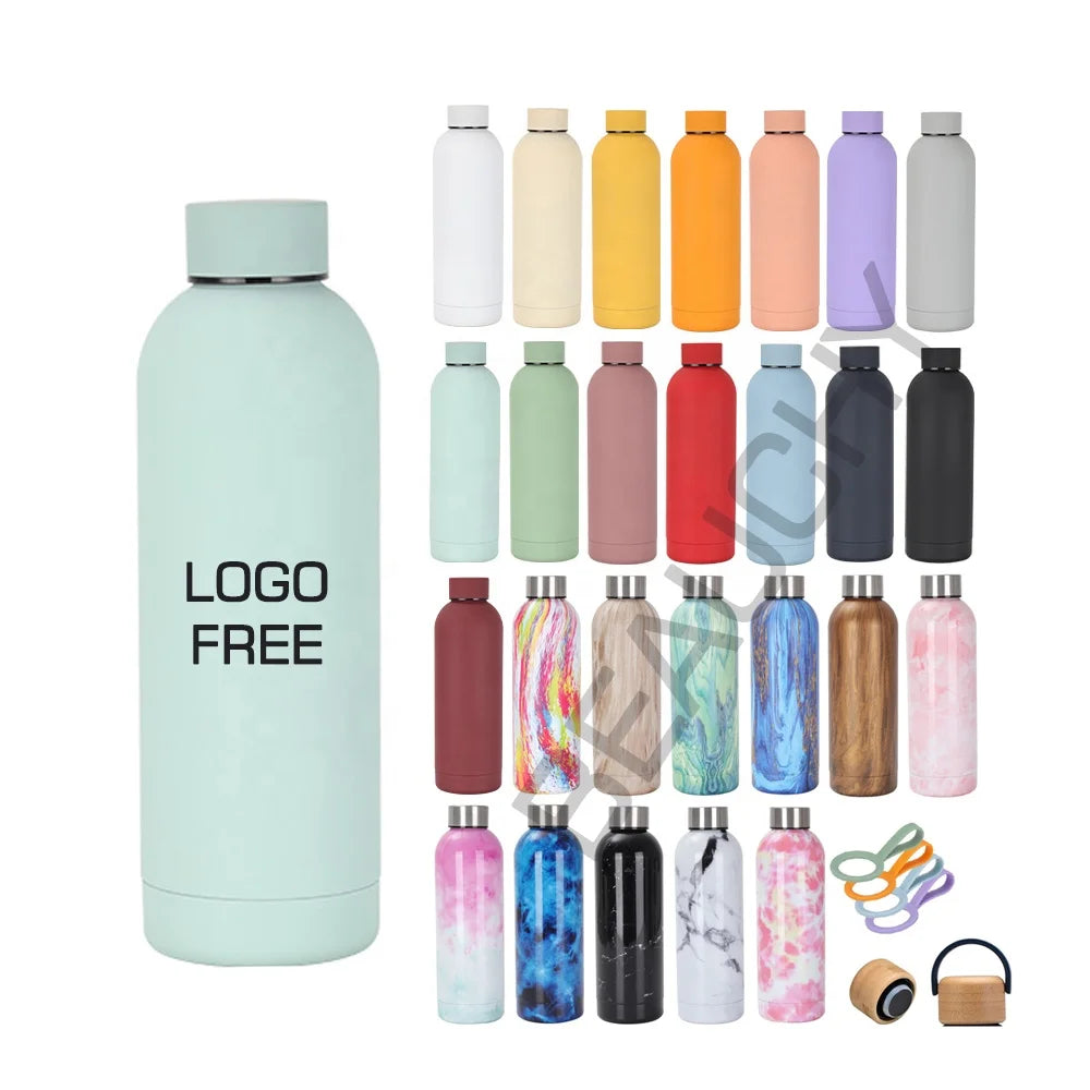 Beauchy 17oz 500ml Soft Touch Double Wall Stainless Steel 18/8 Insulated Drink Bottle Tumbler Sports Water Bottle Custom logo