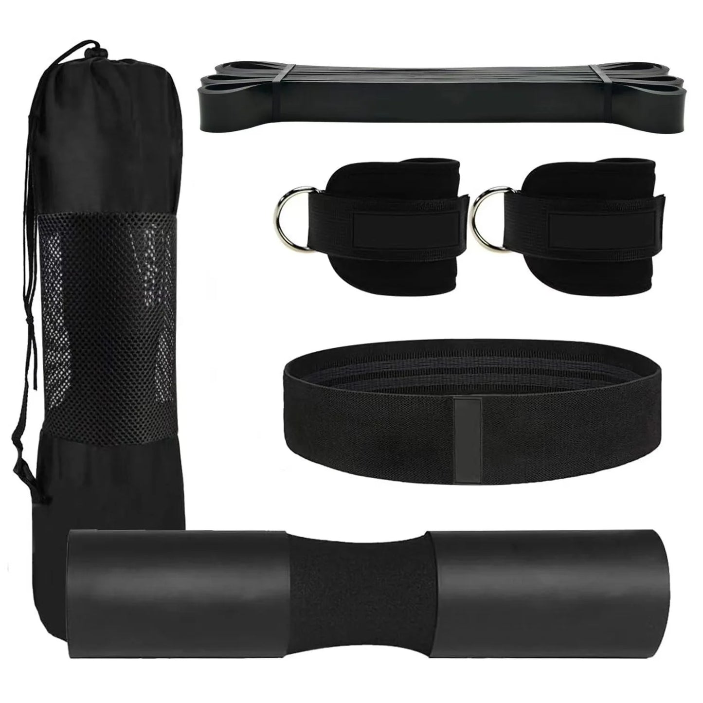 11 Packs Barbell Squat Pad Hip Thrust Pad Olymp Bars Cushion Bar Pad Gym Ankle Straps Hip Exercise Band