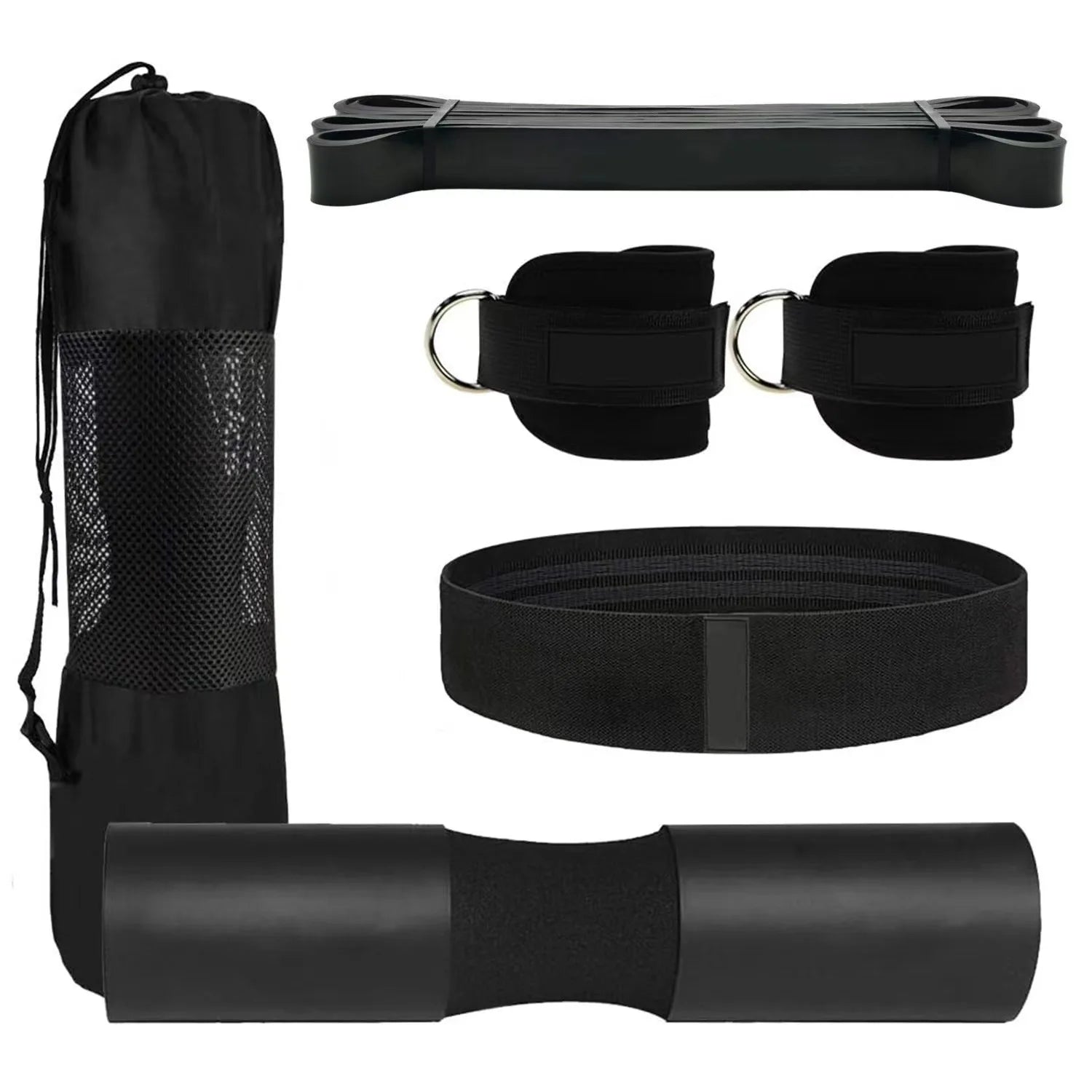 11 Packs Barbell Squat Pad Hip Thrust Pad Olymp Bars Cushion Bar Pad Gym Ankle Straps Hip Exercise Band