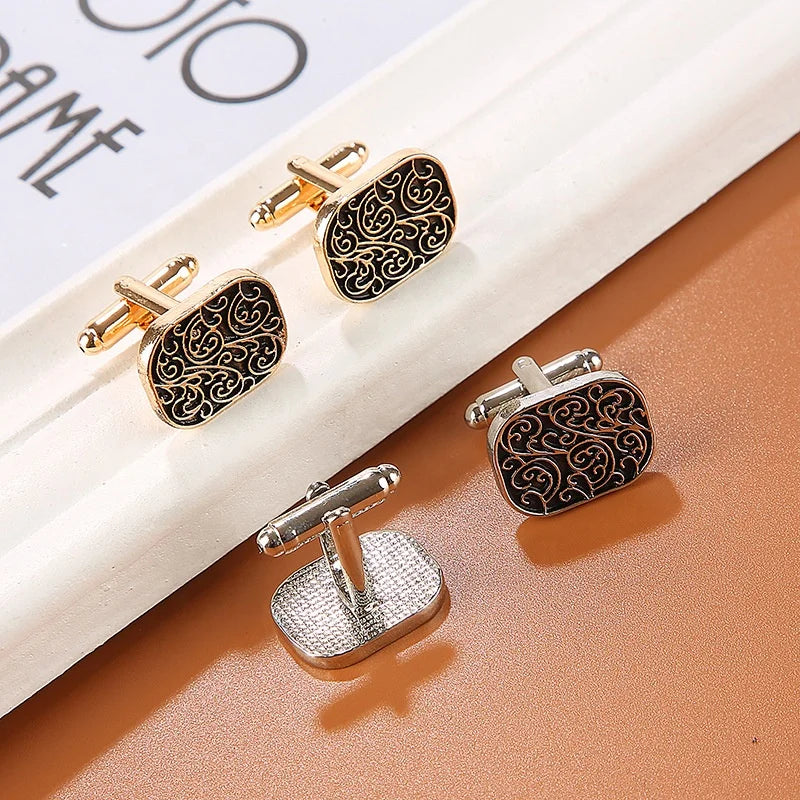Hot Sale Ready Stock Cheap Silver Gold Alloy Classic Retro Romanesque Cufflinks and Stylish Men's Shirt Cuff Studs Are on Sal