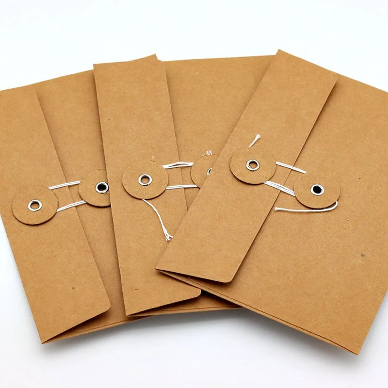 Wholesale Kraft Paper Envelope File Bag with Custom Logo Button Closure Love Letter to Girls