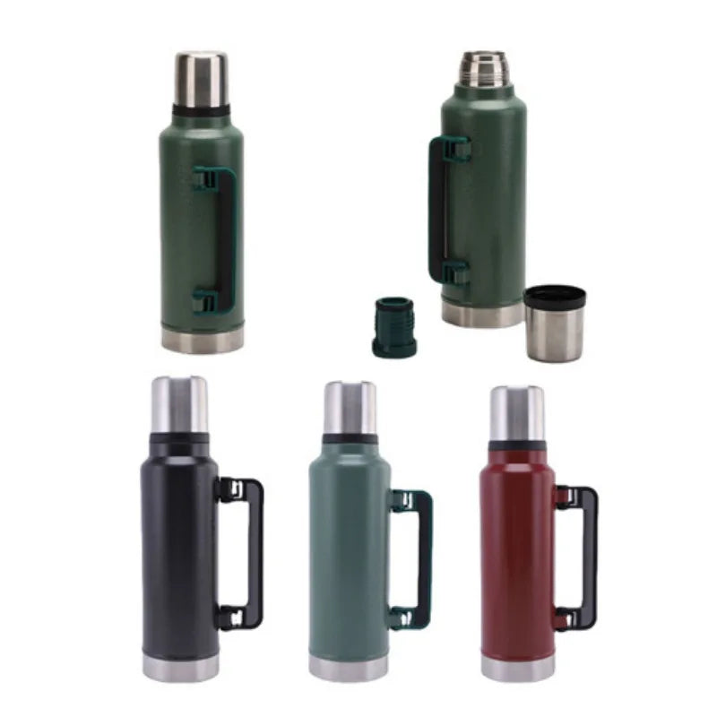 Factory Wholesale   Thermoses 1 Liter Vacuum Flask Water Bottle Stainless Steel Thermal Bottle for Hot Cold Drinks