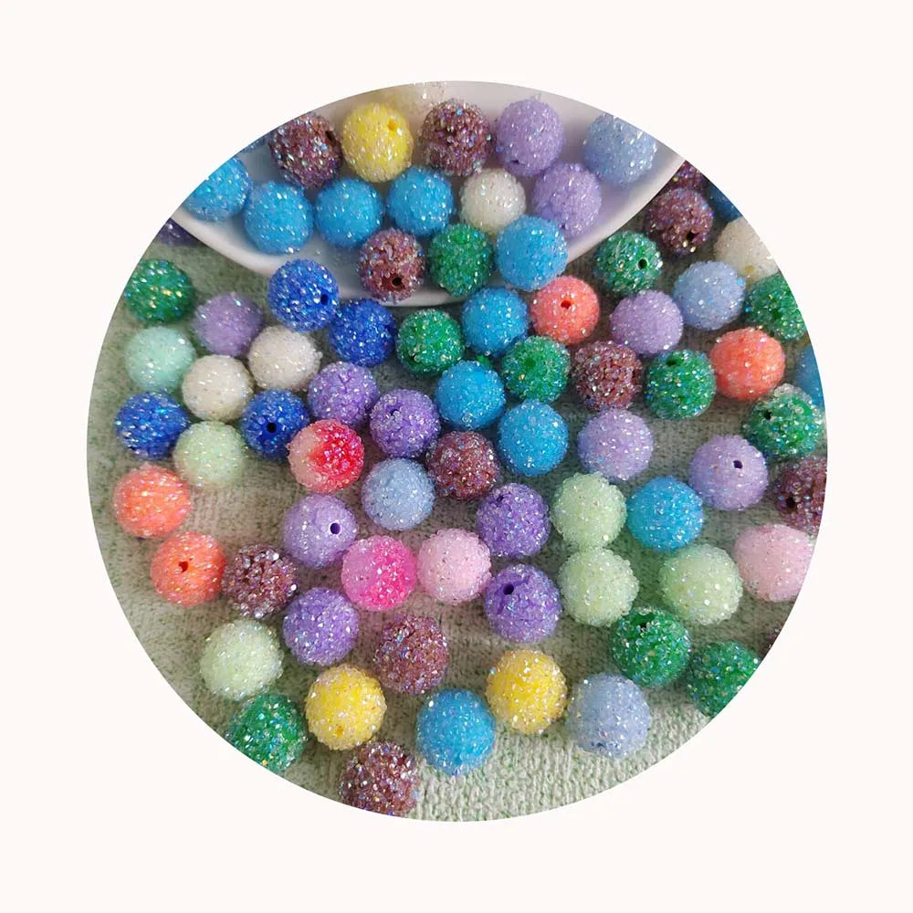 New Popupalr 16mm Acrylic Rhinestone Beads Round Disco Ball Beads Charms for Jewelry Making DIY Craft Supplies