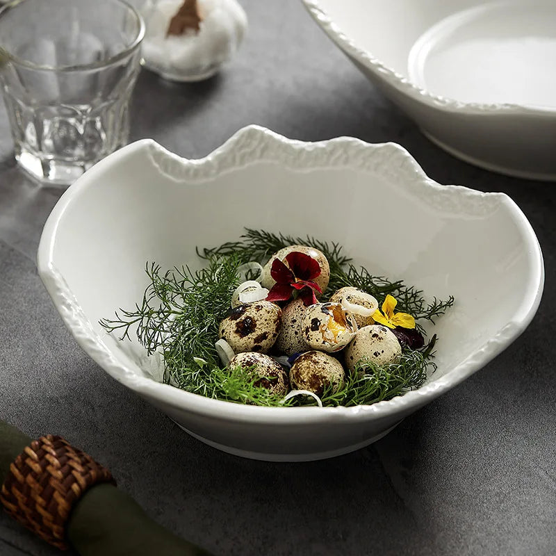 Wholesale Novelty Big Capacity Ceramic Soup Bowl Japanese Style Ramen Noodle Fruit Salad Mixing Bowls Restaurant Tableware Se